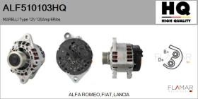 HQ ALF510103HQ - ALT NUEVO MARELLI Type 12V 120Amp PFR6