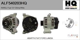 HQ ALF540203HQ - ALT NUEVO MARELLI Type 12V 120Amp PR5