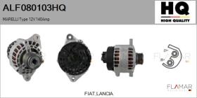 HQ ALF080103HQ - ALT NUEVO MARELLI Type 12V 140Amp