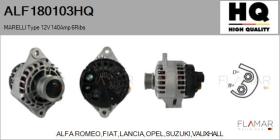 HQ ALF180103HQ - ALT NUEVO MARELLI Type 12V 140Amp PFR6