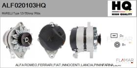 HQ ALF020103HQ - ALT NUEVO MARELLI Type 12V 55Amp PV1