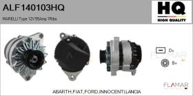 HQ ALF140103HQ - ALT NUEVO MARELLI Type 12V 55Amp PV1