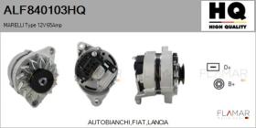 HQ ALF840103HQ - ALT NUEVO MARELLI Type 12V 65Amp