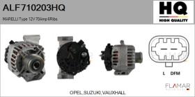 HQ ALF710203HQ - ALT NUEVO MARELLI Type 12V 70Amp PFR6
