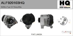 HQ ALF920103HQ - ALT NUEVO MARELLI Type 12V 75Amp PR4