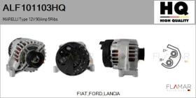 HQ ALF101103HQ - ALT NUEVO MARELLI Type 12V 90Amp PR5