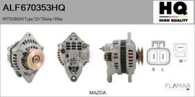 HQ ALF670353HQ - ALT NUEVO MITSUBISHI Type 12V 70Amp 1Ribs