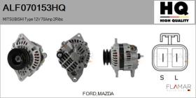 HQ ALF070153HQ - ALT NUEVO MITSUBISHI Type 12V 70Amp 2Ribs