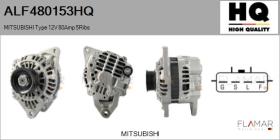 HQ ALF480153HQ - ALT NUEVO MITSUBISHI Type 12V 80Amp PR5