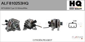 HQ ALF810253HQ - ALT NUEVO MITSUBISHI Type 12V 80Amp PR6