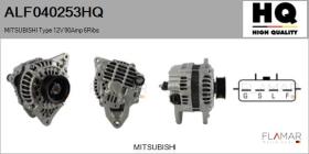 HQ ALF040253HQ - ALT NUEVO MITSUBISHI Type 12V 90Amp PR6