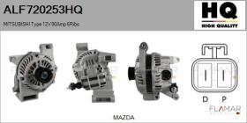 HQ ALF720253HQ - ALT NUEVO MITSUBISHI Type 12V 90Amp PR6