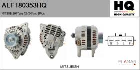 HQ ALF180353HQ - ALT NUEVO MITSUBISHI Type 12V 90Amp PR6