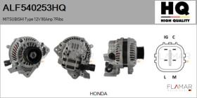 HQ ALF540253HQ - ALT NUEVO MITSUBISHI Type 12V 90Amp PR7