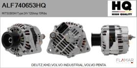HQ ALF740653HQ - ALT NUEVO MITSUBISHI Type 24V 120Amp PR10