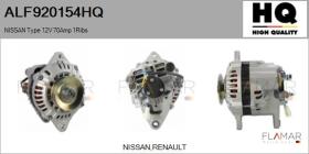 HQ ALF920154HQ - ALT NUEVO NISSAN Type 12V 70Amp PV1