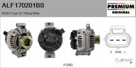 BOSCH ALF170201BS - ALT NUEVO ORIG. BOSCH Type 12V 105Amp PR6