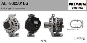 BOSCH ALF860501BS - ALT NUEVO ORIG. BOSCH Type 12V 110Amp PFR7