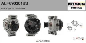 BOSCH ALF690301BS - ALT NUEVO ORIG. BOSCH Type 12V 120Amp PR5