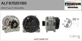 BOSCH ALF870201BS - ALT NUEVO ORIG. BOSCH Type 12V 120Amp PR5