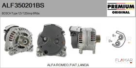 BOSCH ALF350201BS - ALT NUEVO ORIG. BOSCH Type 12V 120Amp PR6