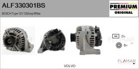 BOSCH ALF330301BS - ALT NUEVO ORIG. BOSCH Type 12V 120Amp PR6