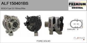 BOSCH ALF150401BS - ALT NUEVO ORIG. BOSCH Type 12V 150Amp PFR5