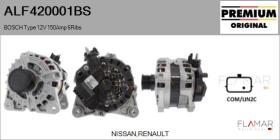 BOSCH ALF420001BS - ALT NUEVO ORIG. BOSCH Type 12V 150Amp PFR6
