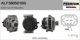 BOSCH ALF580501BS - ALT NUEVO ORIG. BOSCH Type 12V 150Amp PFR6