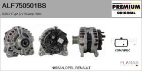 BOSCH ALF750501BS - ALT NUEVO ORIG. BOSCH Type 12V 150Amp PFR7