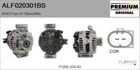 BOSCH ALF020301BS - ALT NUEVO ORIG. BOSCH Type 12V 150Amp PR6