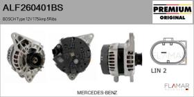 BOSCH ALF260401BS - ALT NUEVO ORIG. BOSCH Type 12V 175Amp PR5