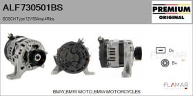 BOSCH ALF730501BS - ALT NUEVO ORIG. BOSCH Type 12V 55Amp PR4