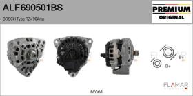 BOSCH ALF690501BS - ALT NUEVO ORIG. BOSCH Type 12V 90Amp