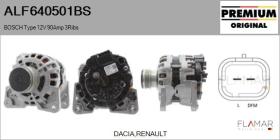 BOSCH ALF640501BS - ALT NUEVO ORIG. BOSCH Type 12V 90Amp PFR4