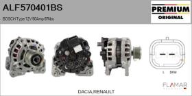 BOSCH ALF570401BS - ALT NUEVO ORIG. BOSCH Type 12V 90Amp PFR6