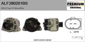 BOSCH ALF280201BS - ALT NUEVO ORIG. BOSCH Type 12V 90Amp PR6