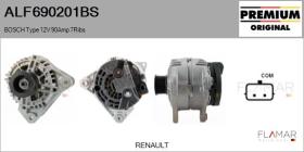 BOSCH ALF690201BS - ALT NUEVO ORIG. BOSCH Type 12V 90Amp PR7