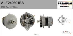 BOSCH ALF240601BS - ALT NUEVO ORIG. BOSCH Type 24V 120Amp