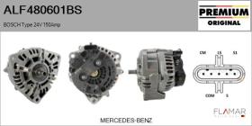 BOSCH ALF480601BS - ALT NUEVO ORIG. BOSCH Type 24V 150Amp