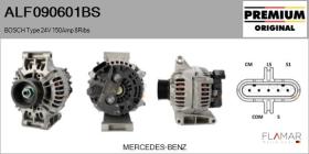 BOSCH ALF090601BS - ALT NUEVO ORIG. BOSCH Type 24V 150Amp PR8