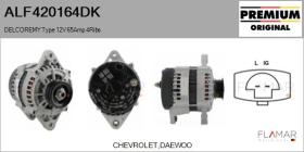 DELCO REMY KOREA ALF420164DK - ALT NUEVO ORIG. DELCOREMY Type 12V 65Amp PR4
