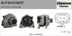 DELPHI KOREA ALF910124DP - ALT NUEVO ORIG. DELPHI Type 12V 100Amp PFR6