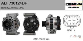 DELPHI KOREA ALF730124DP - ALT NUEVO ORIG. DELPHI Type 12V 100Amp PR6