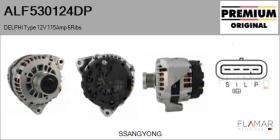 DELPHI KOREA ALF530124DP - ALT NUEVO ORIG. DELPHI Type 12V 115Amp PFR6