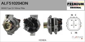 DENSO ALF510204DN - ALT NUEVO ORIG. DENSO Type 12V 100Amp 7Ribs