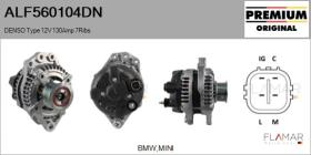 DENSO ALF560104DN - ALT NUEVO ORIG. DENSO Type 12V 100Amp PFR7