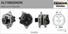 DENSO ALF090204DN - ALT NUEVO ORIG. DENSO Type 12V 100Amp PR6
