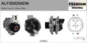 DENSO ALF050204DN - ALT NUEVO ORIG. DENSO Type 12V 130Amp PR7