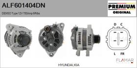 DENSO ALF601404DN - ALT NUEVO ORIG. DENSO Type 12V 150Amp PFR6
